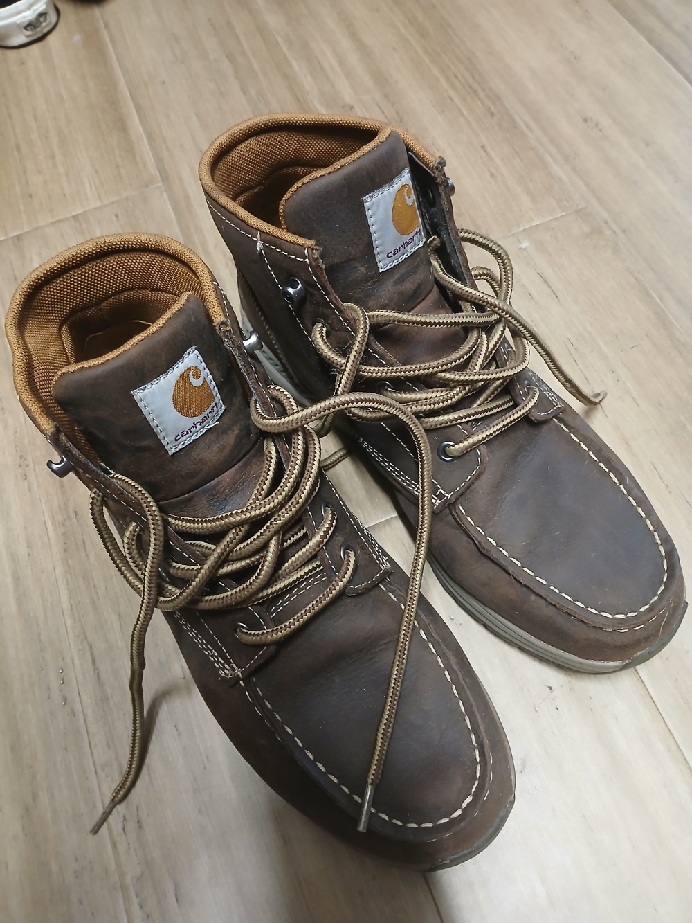 Carhartt Brown Leather Moc-Toe Men's Work Boots